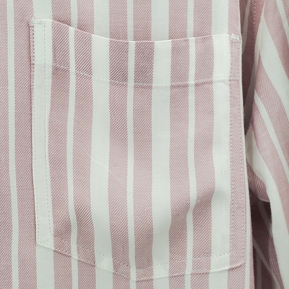 JACHS Girlfriend pink and white stripe button down top - Picture 7 of 16